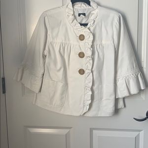 White blazer suit jacket